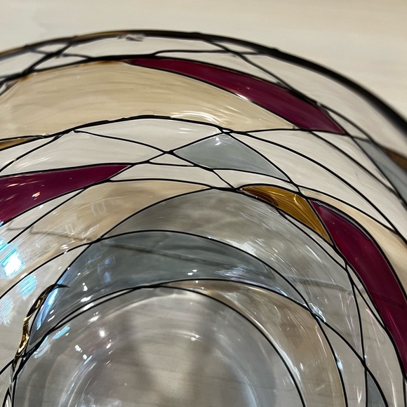 Retired Partylite Ruby/Gold/Black Mosaic Rose Bowl - Picture 2 of 3